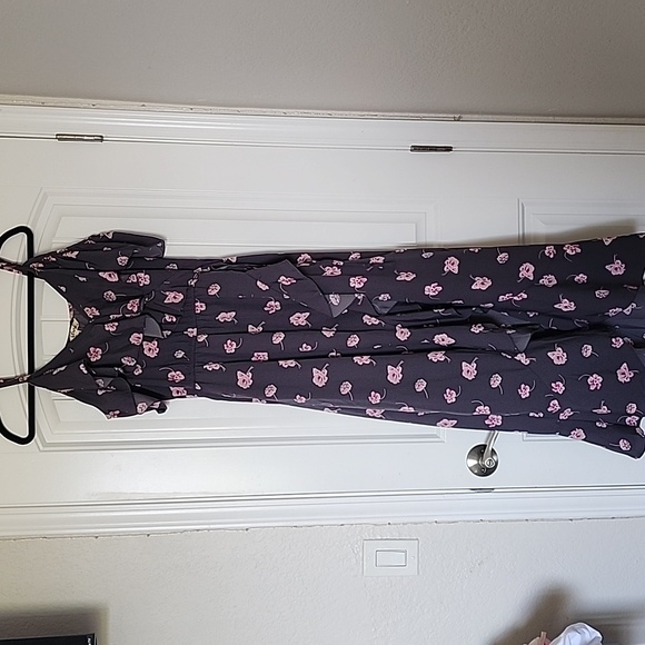 Wrap around dress pink gray - Picture 2 of 6